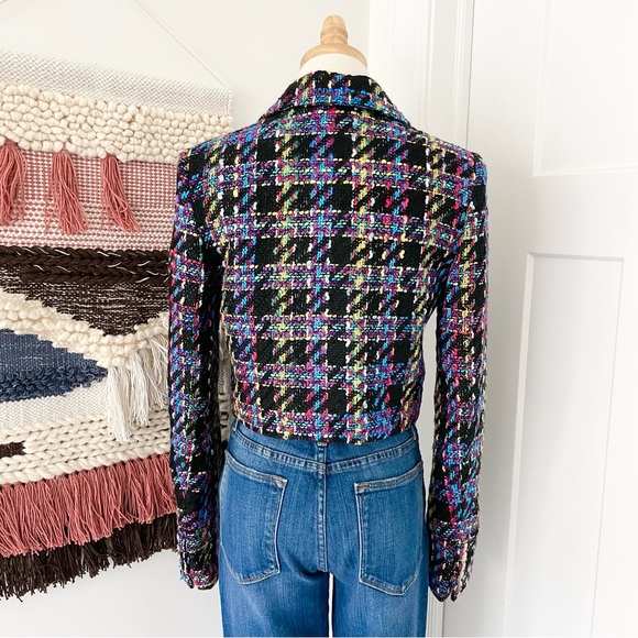 NWT ZARA Textured Cropped Tweed Double-Breasted Jacket Blazer Size S - Picture 4 of 12